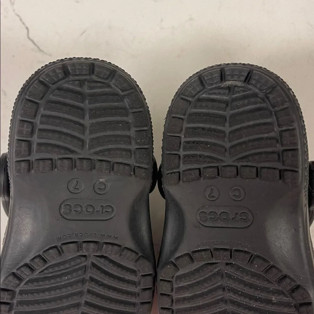 CROCS Kids Black Water Shoes Crocs Little Classic Clog Size 7